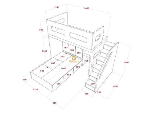 Hệ giường tầng tiêu chuẩn HGT.TC03