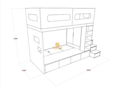 Hệ giường tầng tiêu chuẩn HGT.TC05
