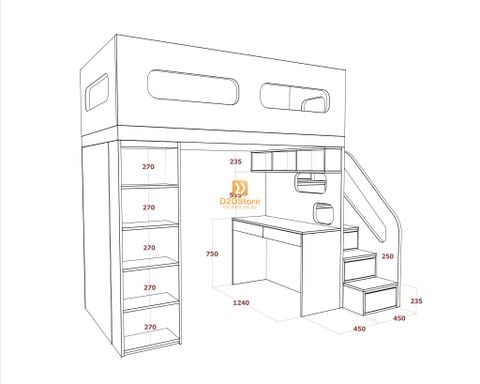 Hệ giường tầng tiêu chuẩn HGT.TC06