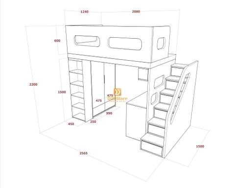 Hệ giường tầng tiêu chuẩn HGT.TC06