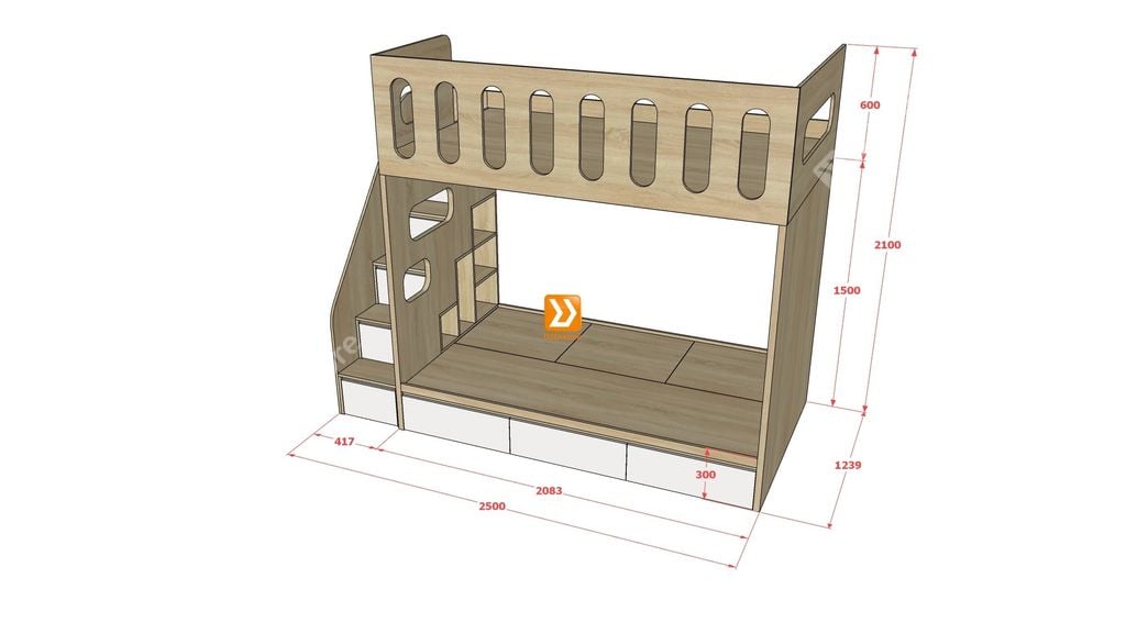 Hệ giường tầng tiêu chuẩn HGT.TC07
