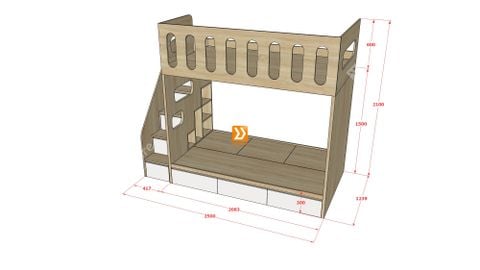 Hệ giường tầng tiêu chuẩn HGT.TC07