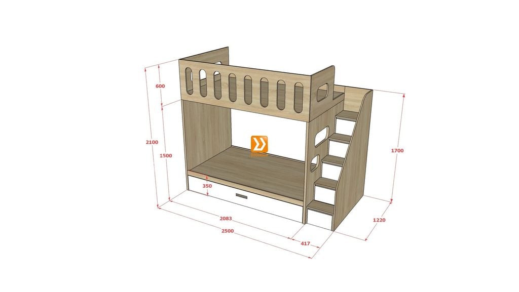 Hệ giường tầng tiêu chuẩn HGT.TC08