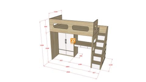 Hệ giường tầng tiêu chuẩn HGT.TC10