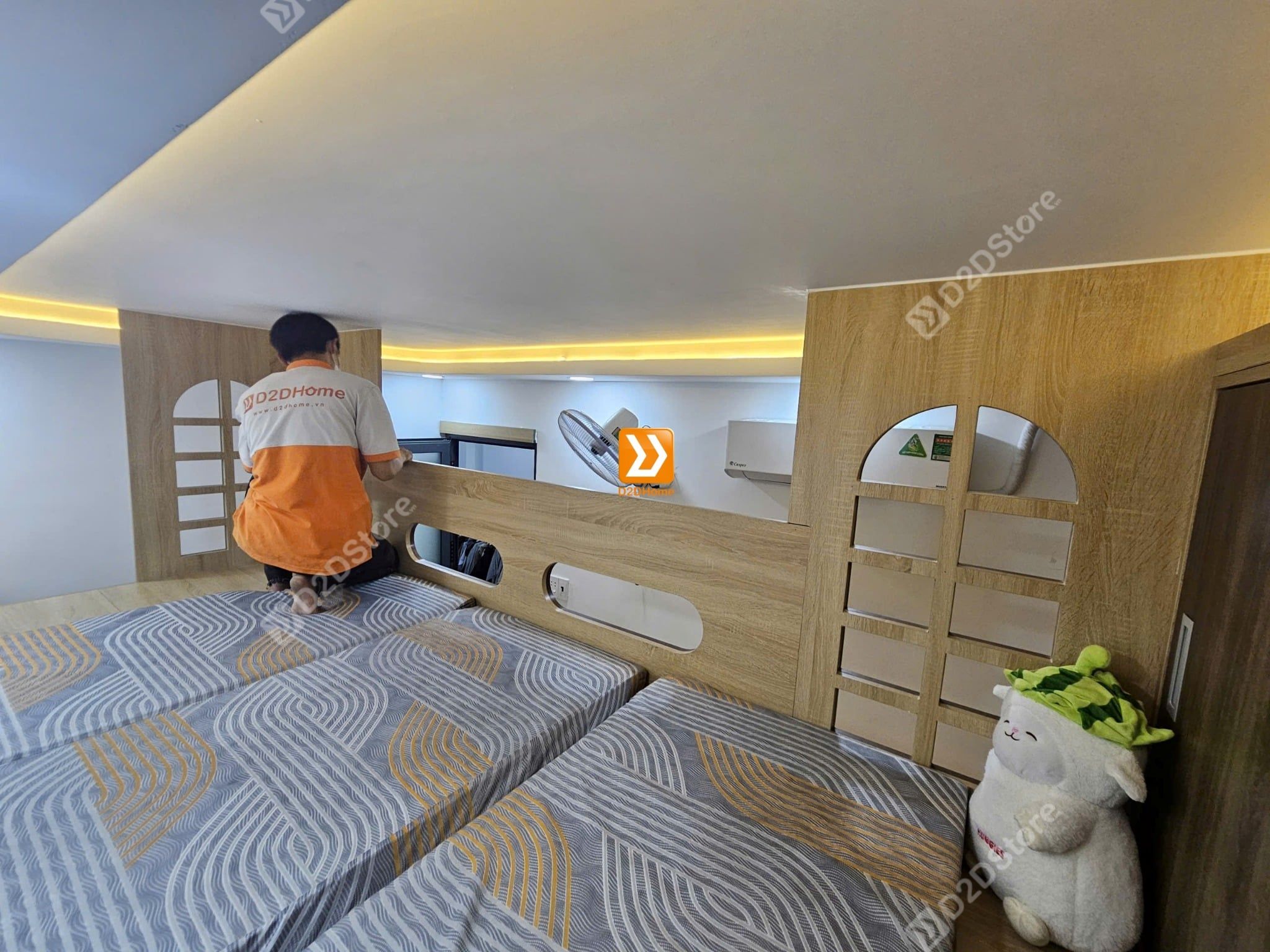  Phòng ngủ giường tầng cho bố mẹ và 1 bé trai nhà anh Hữu Nguyên 