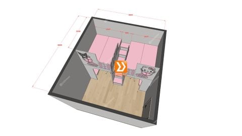 Phòng ngủ giường tầng cho 1 bé trai và 1 bé gái nhà chị Duy Ngọc