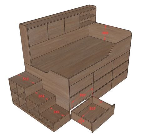 Giường đa năng nhiều ngăn kéo BC.GDN26