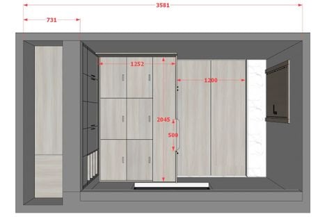 Phòng ngủ cho bé với hệ giường tủ bàn kết hợp nhà chị Jia Fong