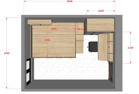 Phòng ngủ cho bé với hệ giường tủ bàn kết hợp nhà chị Sâm