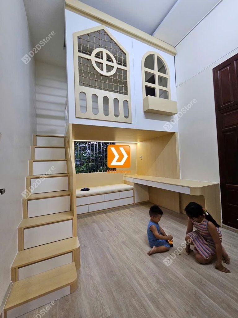 Phòng ngủ giường tầng cho bé gái nhà chị Thanh Diễm