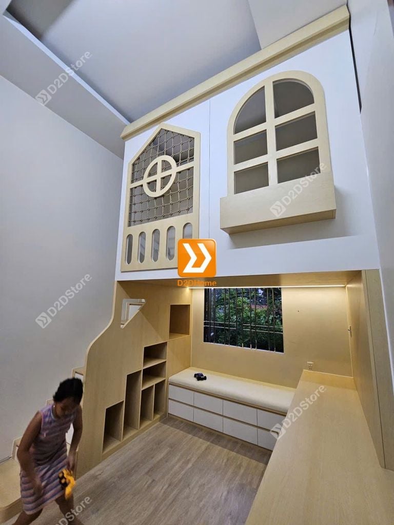 Phòng ngủ giường tầng cho bé gái nhà chị Thanh Diễm