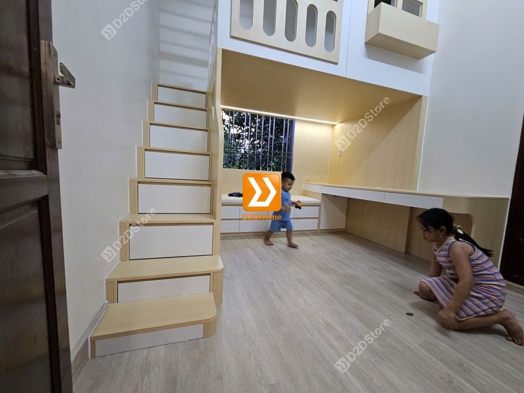 Phòng ngủ giường tầng cho bé gái nhà chị Thanh Diễm
