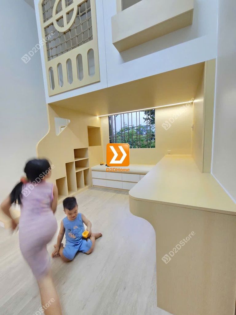 Phòng ngủ giường tầng cho bé gái nhà chị Thanh Diễm