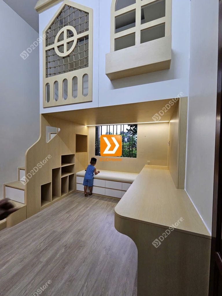 Phòng ngủ giường tầng cho bé gái nhà chị Thanh Diễm