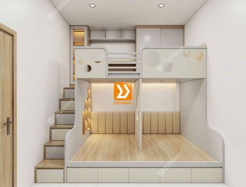 Phòng ngủ giường tầng cho 3 bé nhà chị Sang Nguyễn