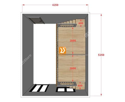 Phòng ngủ giường tầng đối xứng cho 2 bé gái nhà chị Cẩm