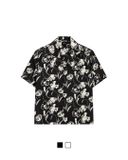  GUCOON® CUBAN SHIRT - ROSE BLACK/WHITE 