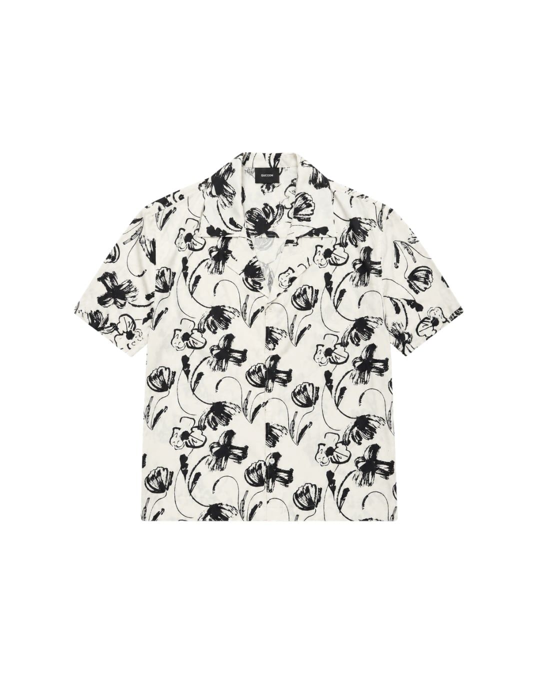  GUCOON® CUBAN SHIRT - ROSE BLACK/WHITE 