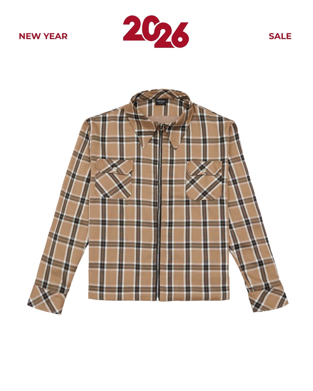  GUCOON® ZIPPED FLANNEL SHIRT 