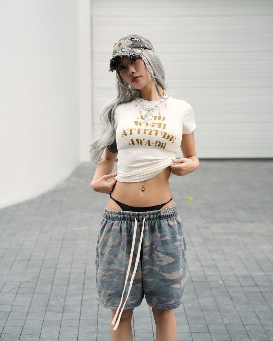  GUCOON® WASHED CAMO SHORT 