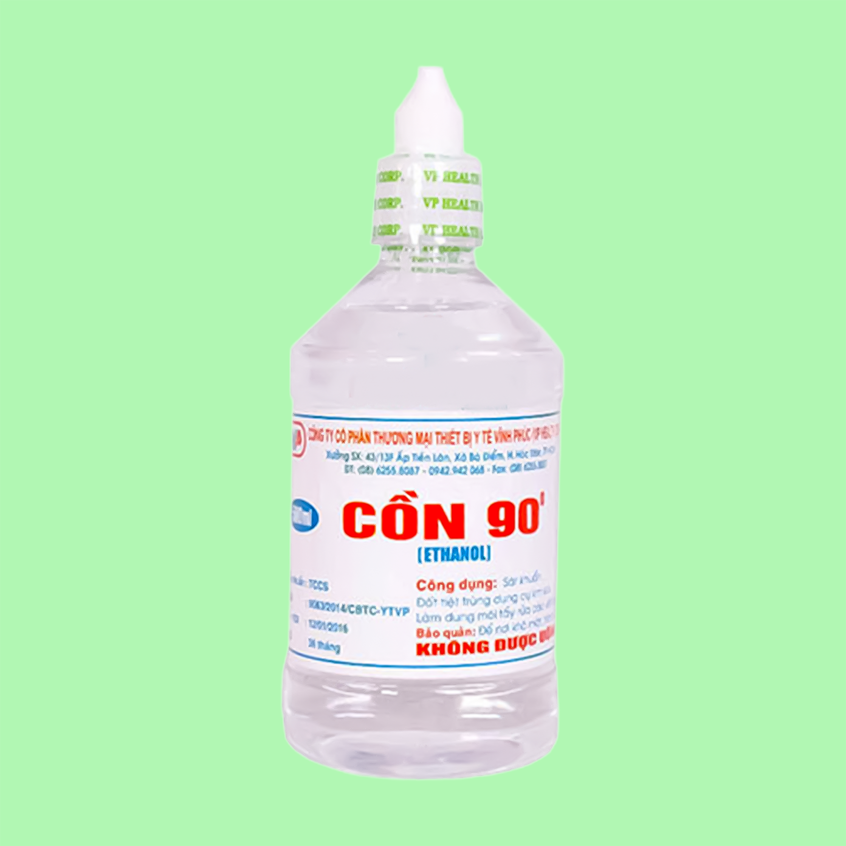  Cồn 90 độ 500ml, sát trùng mạnh, bay hơi nhanh, không để lại cặn – thích hợp dùng để khử trùng dụng cụ y tế, vệ sinh vết thương và làm sạch bề mặt 