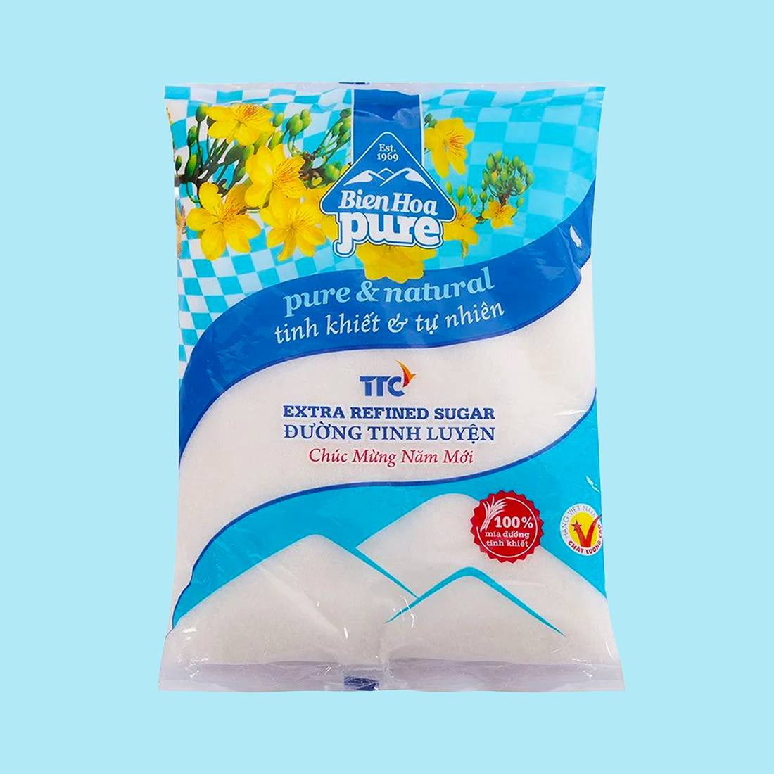  Đường Biên Hòa 1kg/túi mã SU-B01, hạt trắng tinh khiết, vị ngọt thanh, dễ hòa tan – thích hợp dùng pha chế, nấu ăn và sử dụng hằng ngày trong gia đình, quán ăn 