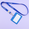  Dây đeo thẻ nhân viên màu xanh, kẹp inox chắc chắn, nút si tiện dụng – chất liệu dây mềm mại, thích hợp dùng trong văn phòng, trường học và sự kiện 