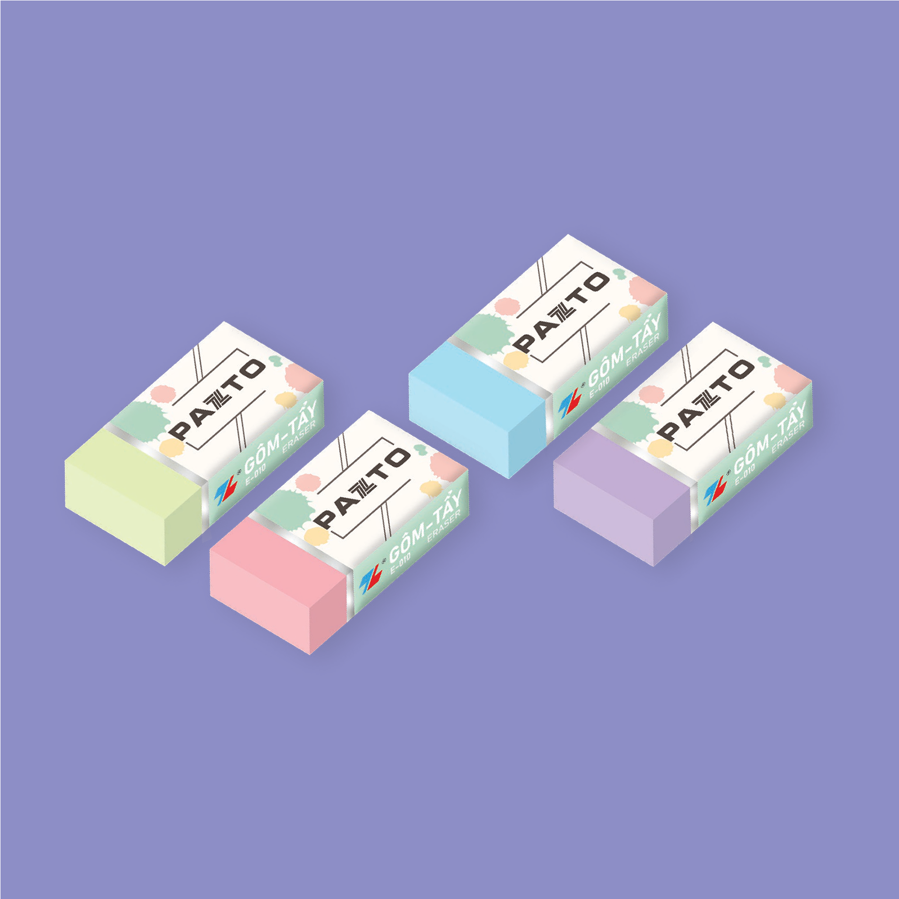  Gôm Thiên Long E-010 – hộp 30 chiếc, chất liệu mềm mịn, tẩy sạch, không lem mực, xóa hiệu quả trên nhiều loại giấy. Thiết kế gọn nhẹ, tiện lợi, phù hợp cho học sinh, sinh viên và nhân viên văn phòng 