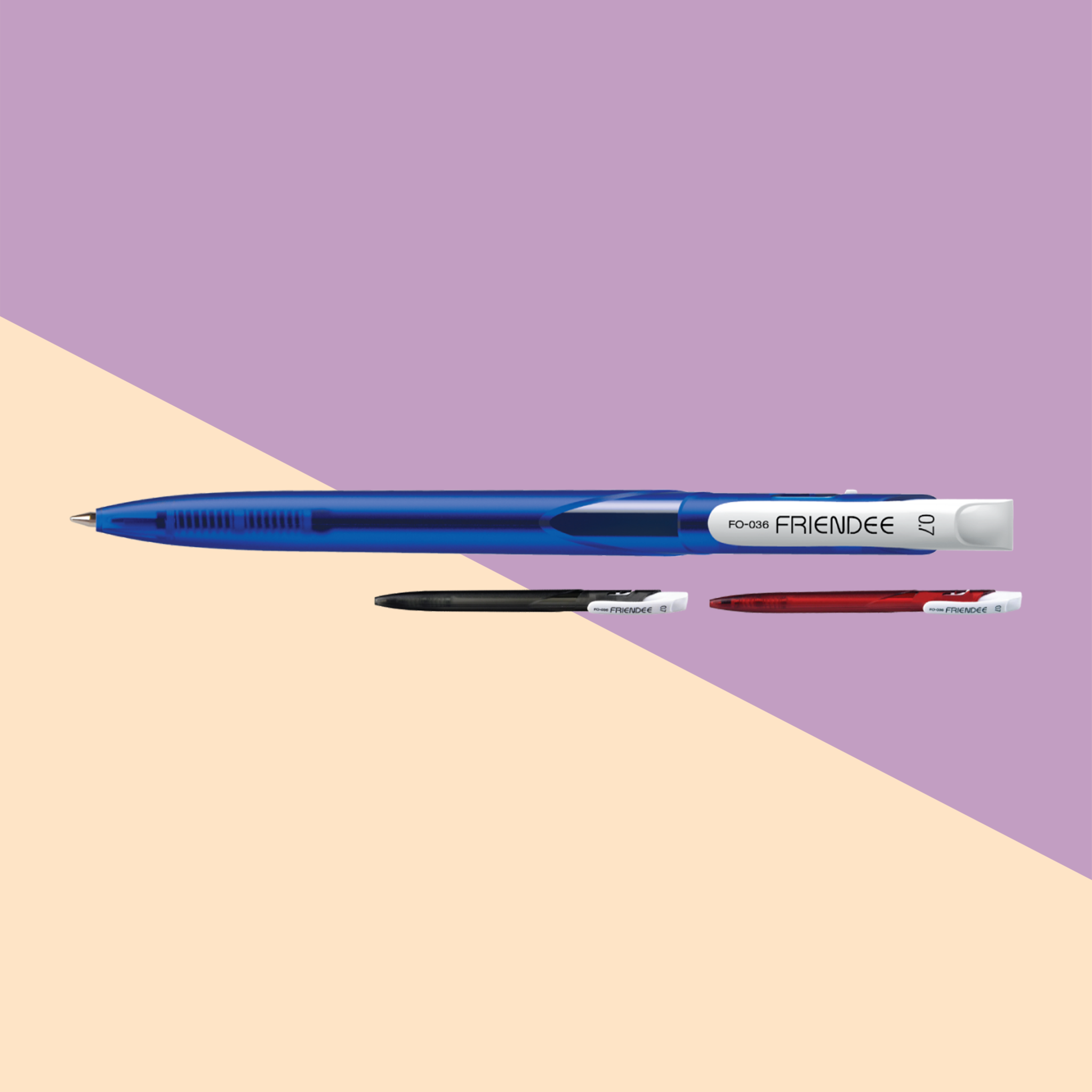  Bút bi Thiên Long FO-036, ngòi 0.5mm, mực xanh đậm, viết trơn êm, thân bút có grip cao su êm tay chống trượt, thích hợp cho học sinh, sinh viên và nhân viên văn phòng 