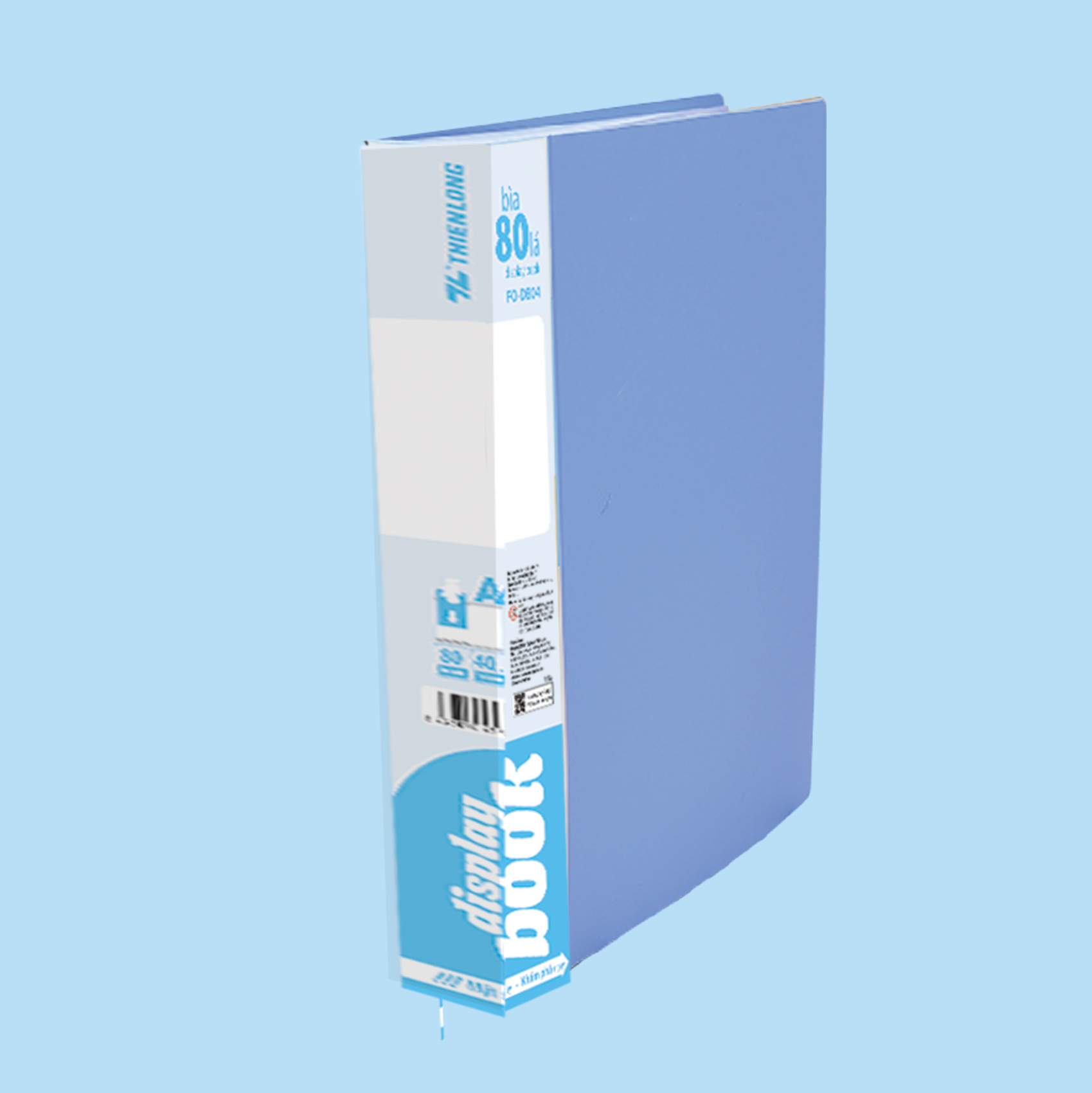  Bìa 80 lá A4 Thiên Long FO-DB04, chất liệu nhựa dẻo trong suốt, bền đẹp, gồm 80 lá tiện lợi để lưu trữ số lượng lớn tài liệu, giúp sắp xếp giấy tờ gọn gàng, dễ tra cứu, phù hợp cho học sinh, sinh viên và nhân viên văn phòng 