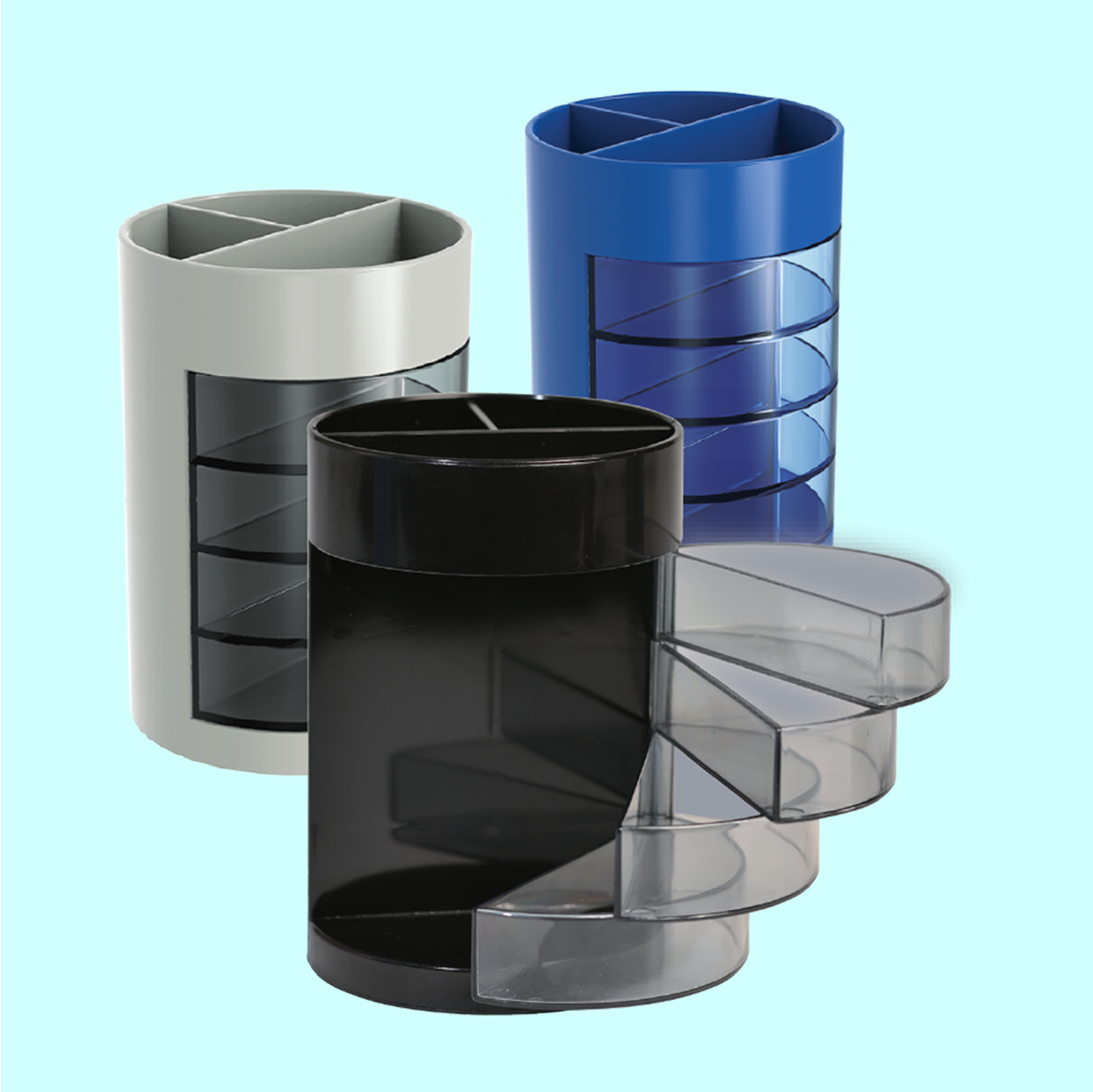  Khay cắm bút Thiên Long FO-PS01 được làm từ nhựa cao cấp, bền bỉ, giúp sắp xếp và giữ gọn gàng các loại bút, bút dạ, bút chì trên bàn làm việc 