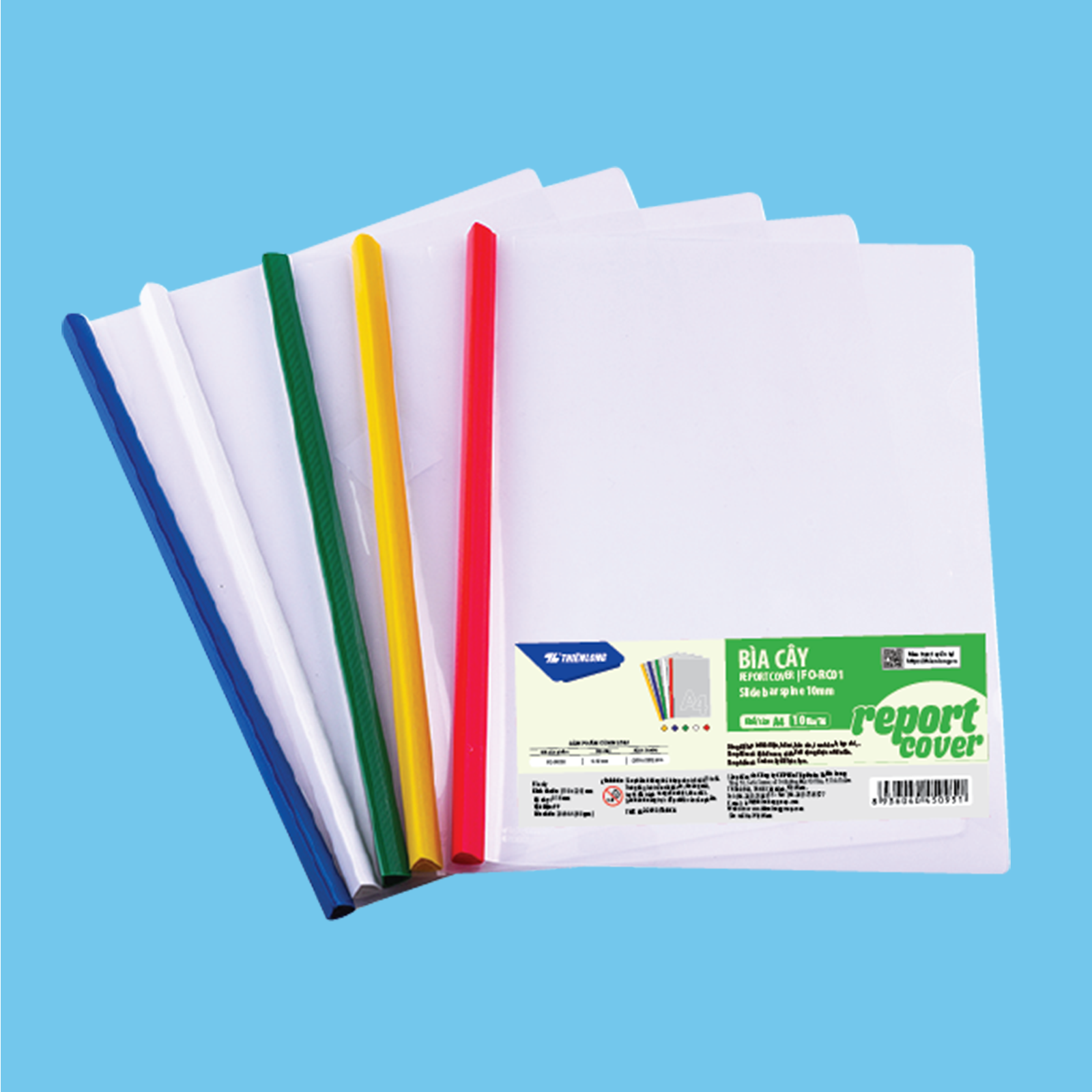  Bìa cây Thiên Long FO-RC01, khổ A4, được làm từ nhựa cứng cao cấp, bền chắc và chống thấm nước, giúp bảo vệ tài liệu hiệu quả. Thiết kế thanh kẹp chắc chắn, giữ giấy tờ không bị rơi rớt, dễ dàng tháo lắp và sắp xếp tài liệu 