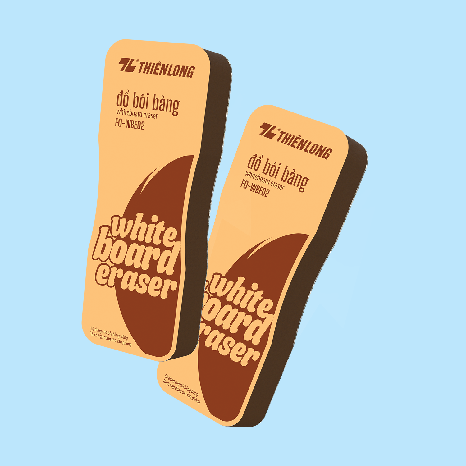  Giẻ lau bảng Thiên Long FO-WBE02, hộp 12/240 chiếc được làm từ vải mềm cao cấp, thấm hút tốt, giúp làm sạch bảng trắng nhanh chóng mà không gây trầy xước hay để lại bụi 