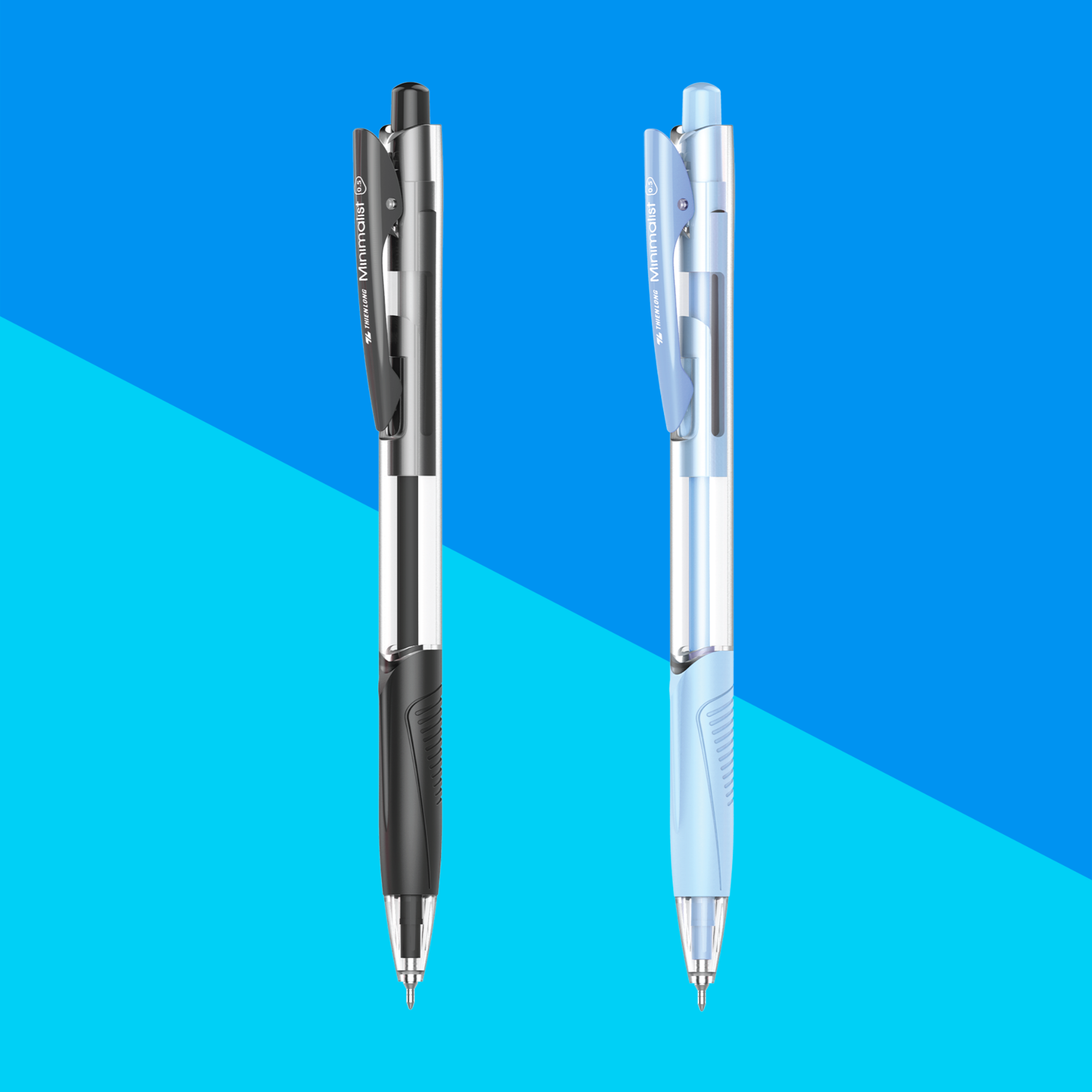  Bút gel bi Thiên Long GELB-023, ngòi 0.5mm, mực xanh đậm, viết trơn mượt, nét chữ rõ nét, thân bút trong suốt kèm grip cao su êm tay, phù hợp cho học sinh, sinh viên và nhân viên văn phòng 