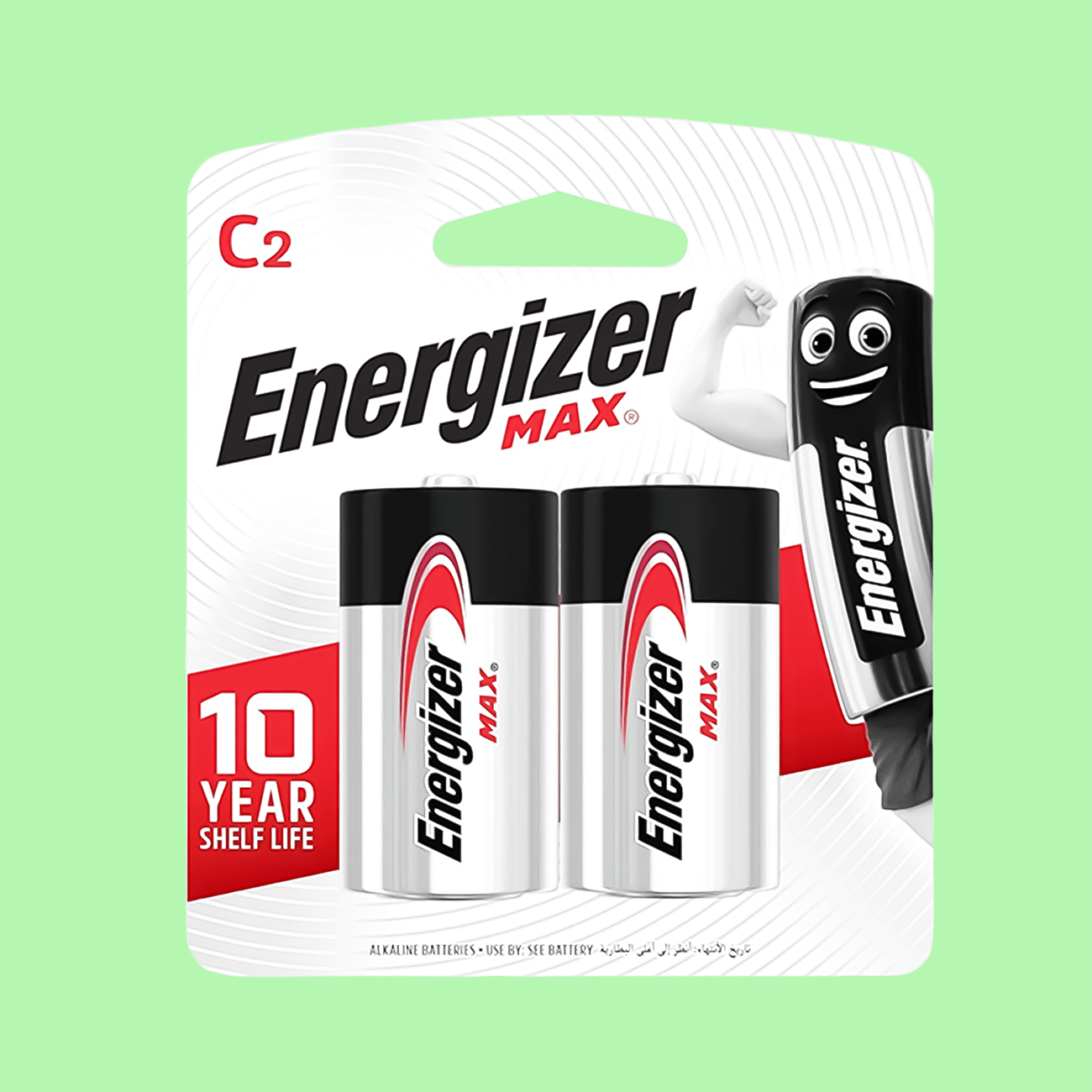  Pin C Energizer Max E93 BP2, hiệu suất cao, chống rò rỉ, tuổi thọ dài – phù hợp cho các thiết bị tiêu tốn nhiều năng lượng như đồ chơi, radio, đèn pin và máy đo 