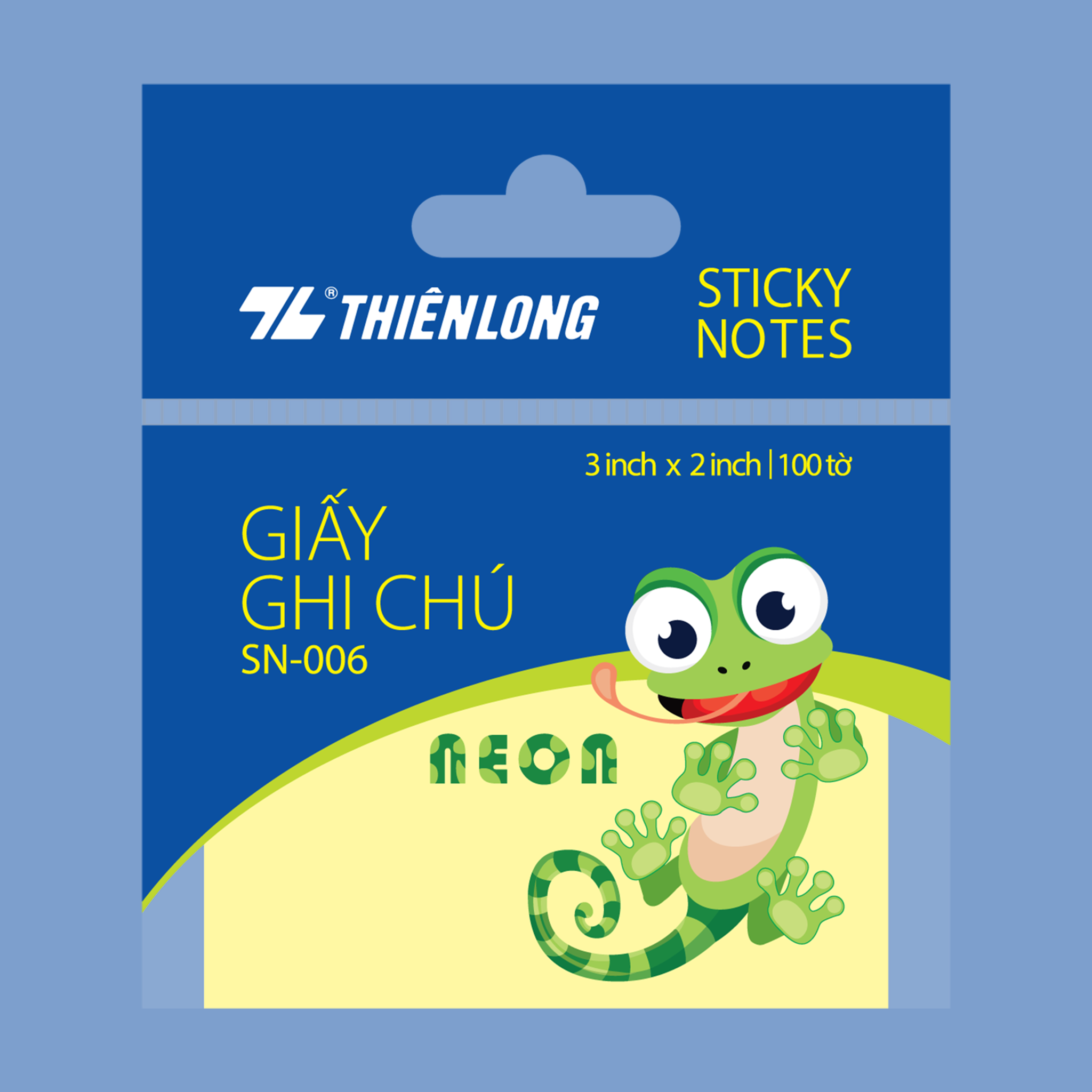  Giấy ghi chú NEON 3X2 Thiên Long SN-006, hộp 50 tờ được làm từ giấy chất lượng cao, mịn và bền, giúp viết êm, mực không lem, thuận tiện cho việc ghi chú nhanh, nhắc việc hoặc đánh dấu tài liệu quan trọng 