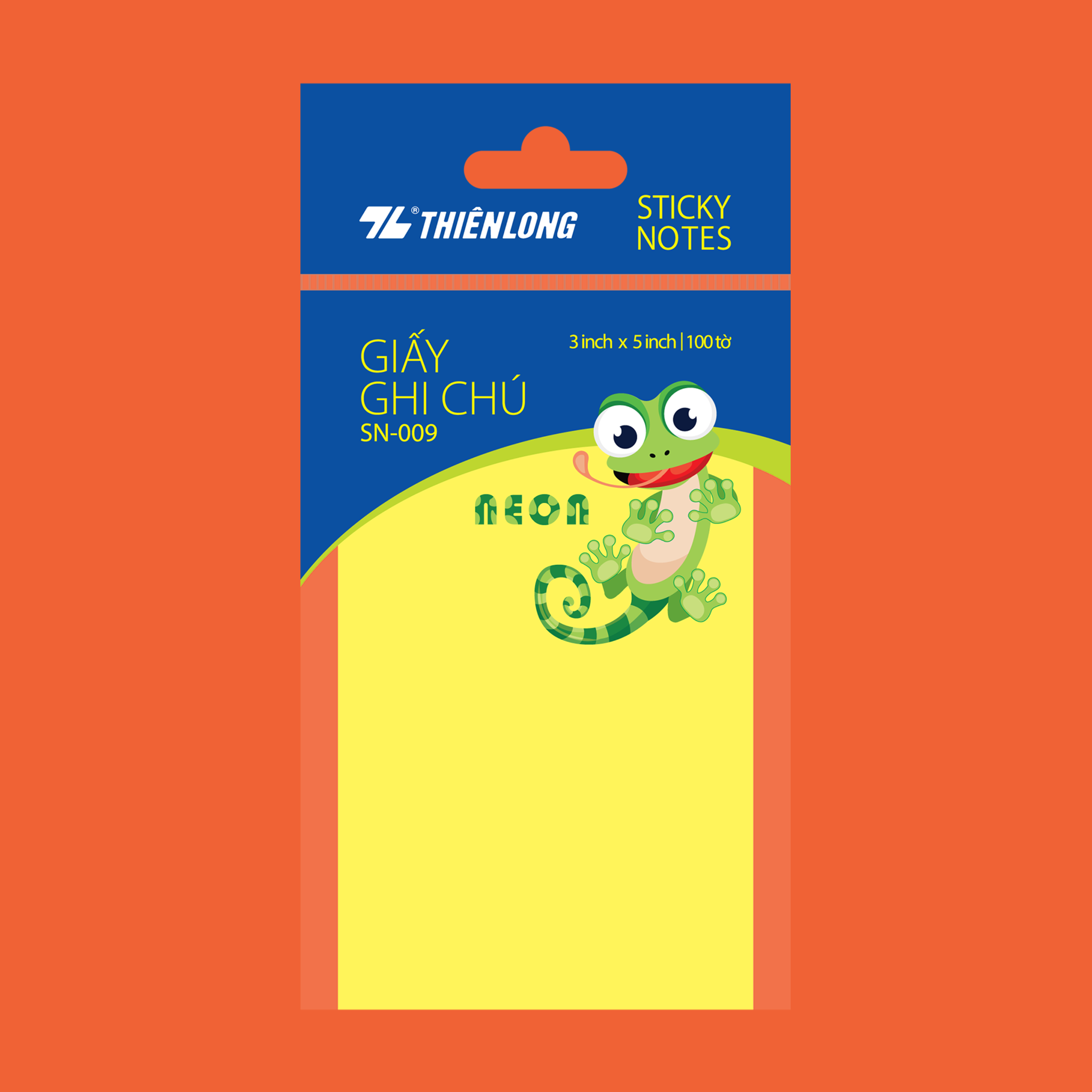  Giấy ghi chú NEON 3X5 Thiên Long SN-009, hộp 50 tờ được làm từ giấy chất lượng cao, mịn và bền, giúp viết êm, mực không lem, tiện lợi cho việc ghi chú nhanh, nhắc việc hoặc đánh dấu tài liệu quan trọng 