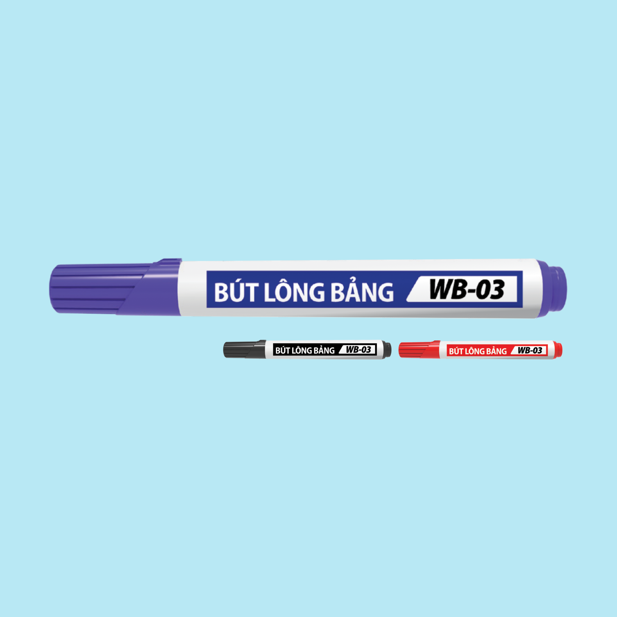  Bút lông bảng Thiên Long WB-03, hộp 12 chiếc, đầu bút êm trơn, mực ra đều, nét viết rõ ràng, dễ xóa sạch không để lại vết. Mực bền màu, an toàn, phù hợp sử dụng cho giảng dạy 