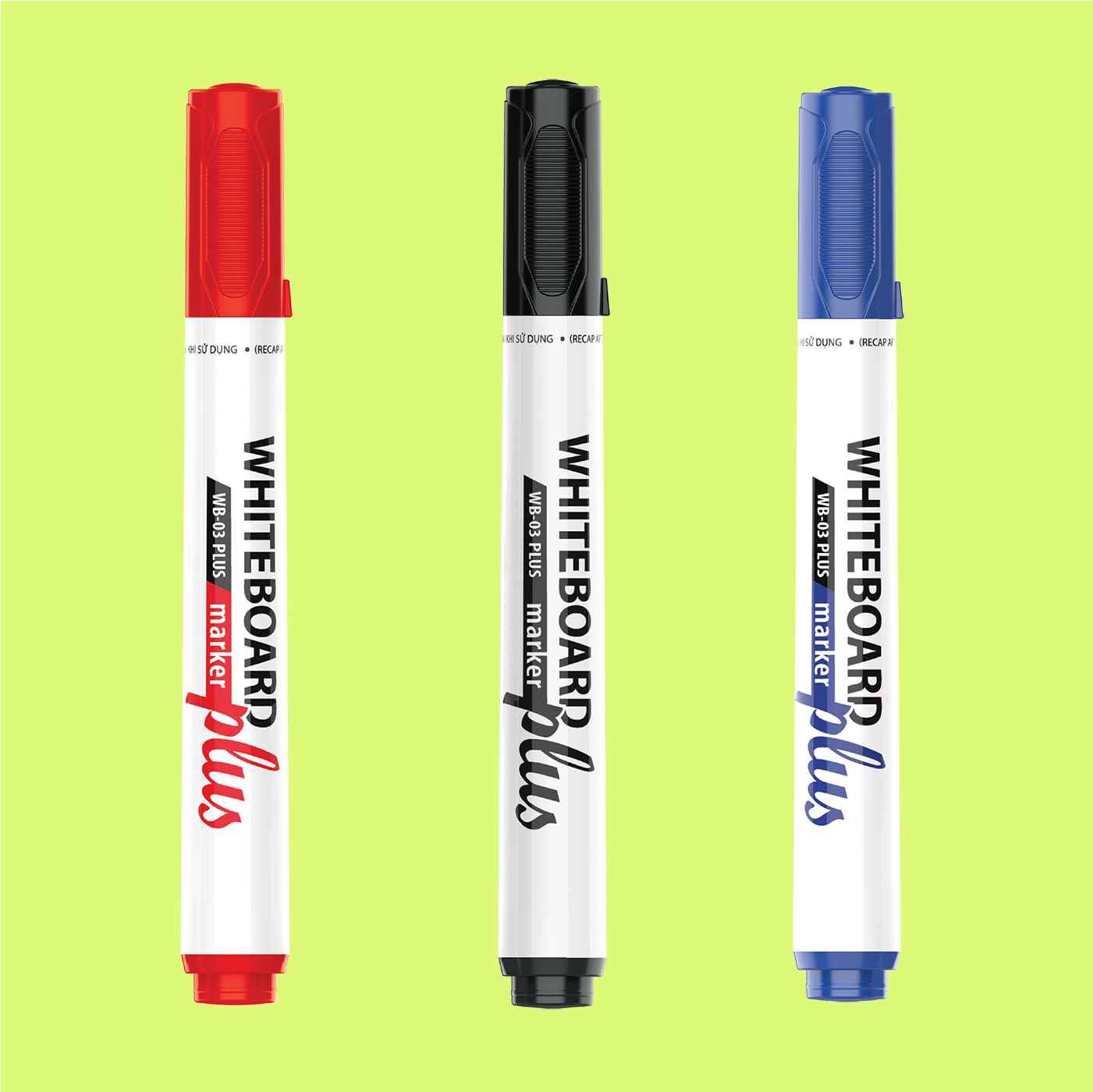  Bút lông bảng Thiên Long WB-03 PLUS – mực bảng lên nét chuẩn, bền màu, dễ tẩy sạch, viết mượt trên mọi loại bảng trắng. Thiết kế gọn nhẹ, dễ cầm, phù hợp cho giáo viên, học sinh và nhân viên văn phòng 