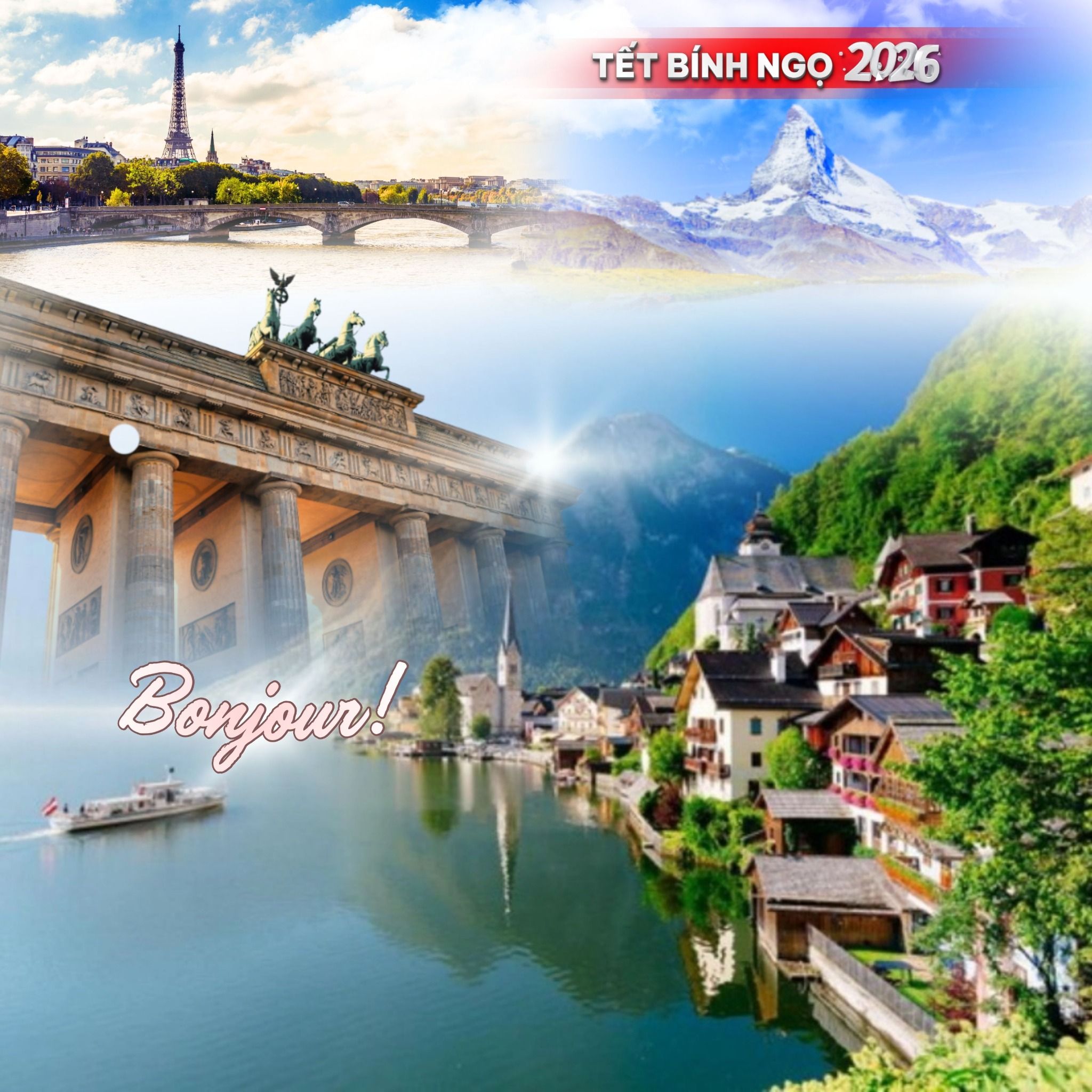 CHÂU ÂU 2026 [TẾT BÍNH NGỌ]: Hành trình Đông Tây Âu kết hợp ĐỨC-ÁO-Ý-THỤY SỸ-PHÁP