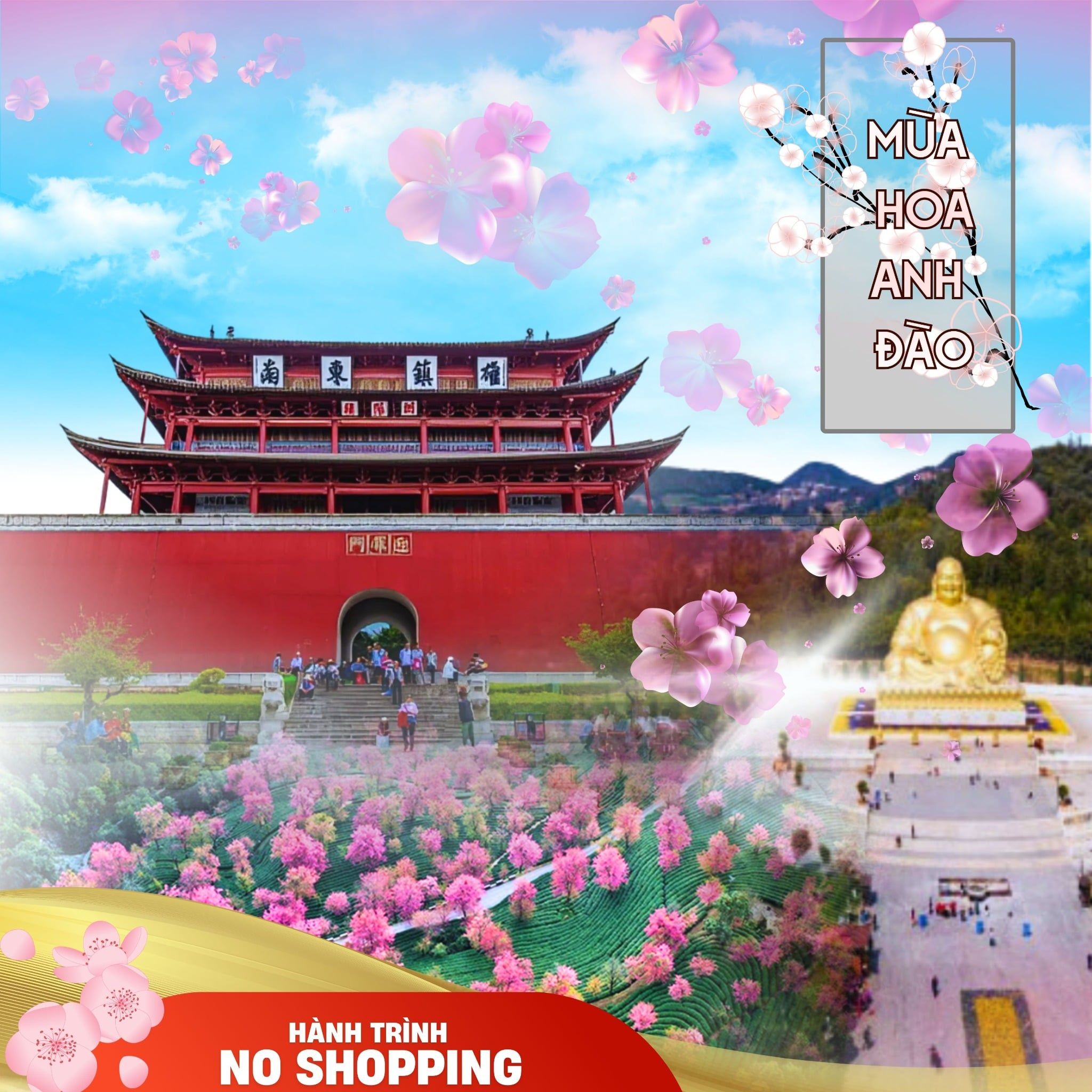 MÙA HOA ANH ĐÀO TRUNG HOA:  CÔN MINH - Y LƯƠNG - KIẾN THỦY - DI LẠC