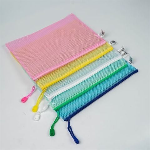 VL-502 Túi lưới PVC chống nước có khoá kéo nhiều màu B5 (10/300/600)