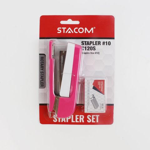 Dập ghim xoay chiều số 10, kèm kim bấm Stacom C120S (12/144)