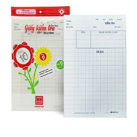 Giấy kiểm tra Hồng Hà cấp 1 4 oly DL100gsm (15 tờ đôi) (100) - HH4961