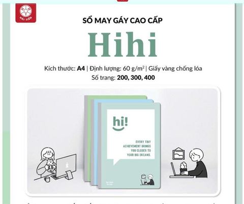 Sổ May gáy Hải Tiến khổ A4 Hihi ĐL60gsm