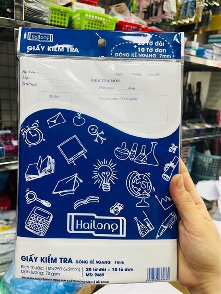 giấy kiểm tra hl cấp 2 (20 đôi+10 đơn ) 9869