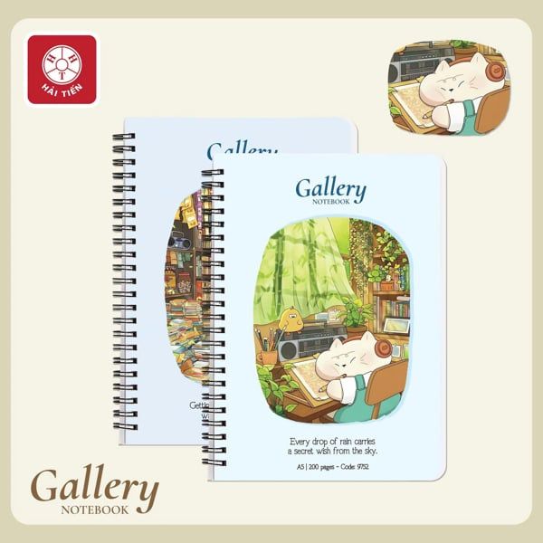 Sổ lò xo Hải Tiến kẻ ngang Gallery giấy vàng A6 200 trang DL80gsm 0407 (3/132)
