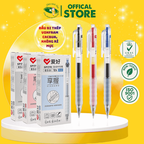 Bút gel AIHAO ngòi 0.5mm GP270 Chính Hãng - Có Tại Hiệu Sách Mai