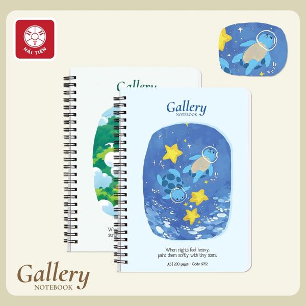 Sổ lò xo Hải Tiến kẻ ngang Gallery giấy vàng A4 200 trang DL80gsm 0384 (34)