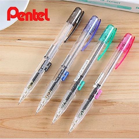 Bút chì kim Pentel thân trong Techniclick ngòi 0.7mm (12) - PD107T-CX(xanh)